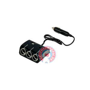 Разветвитель прикуривателя 3 гнезда +1USB , 12В Nova Brigh