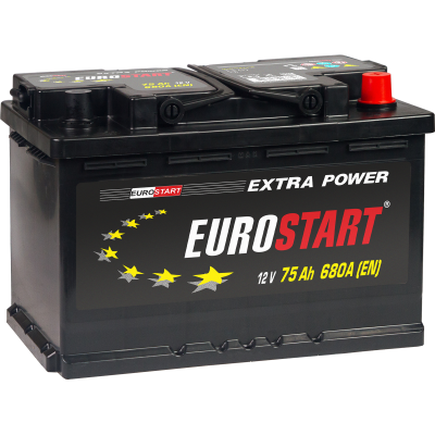 Аккумулятор EUROSTART 75Ач 680А Extra Power обратная