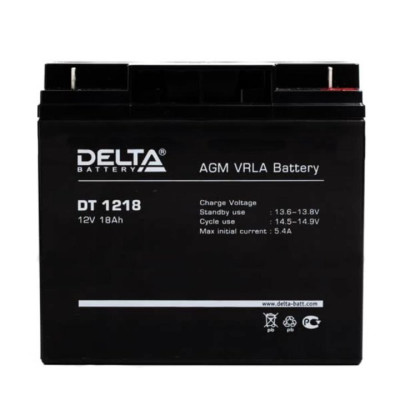 Мото аккумулятор Delta 12V Dt1218 12 Ач 90 А 150x85x107 прямая